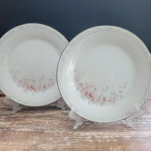 Vintage Noritake Carthage DINNER Plate Set of 2 Shabby Chic Pale Pink Flower
